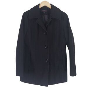 Jason Kole Womens Black Pea Coat Size M Classic‎ Winter Old Money Cold Weather